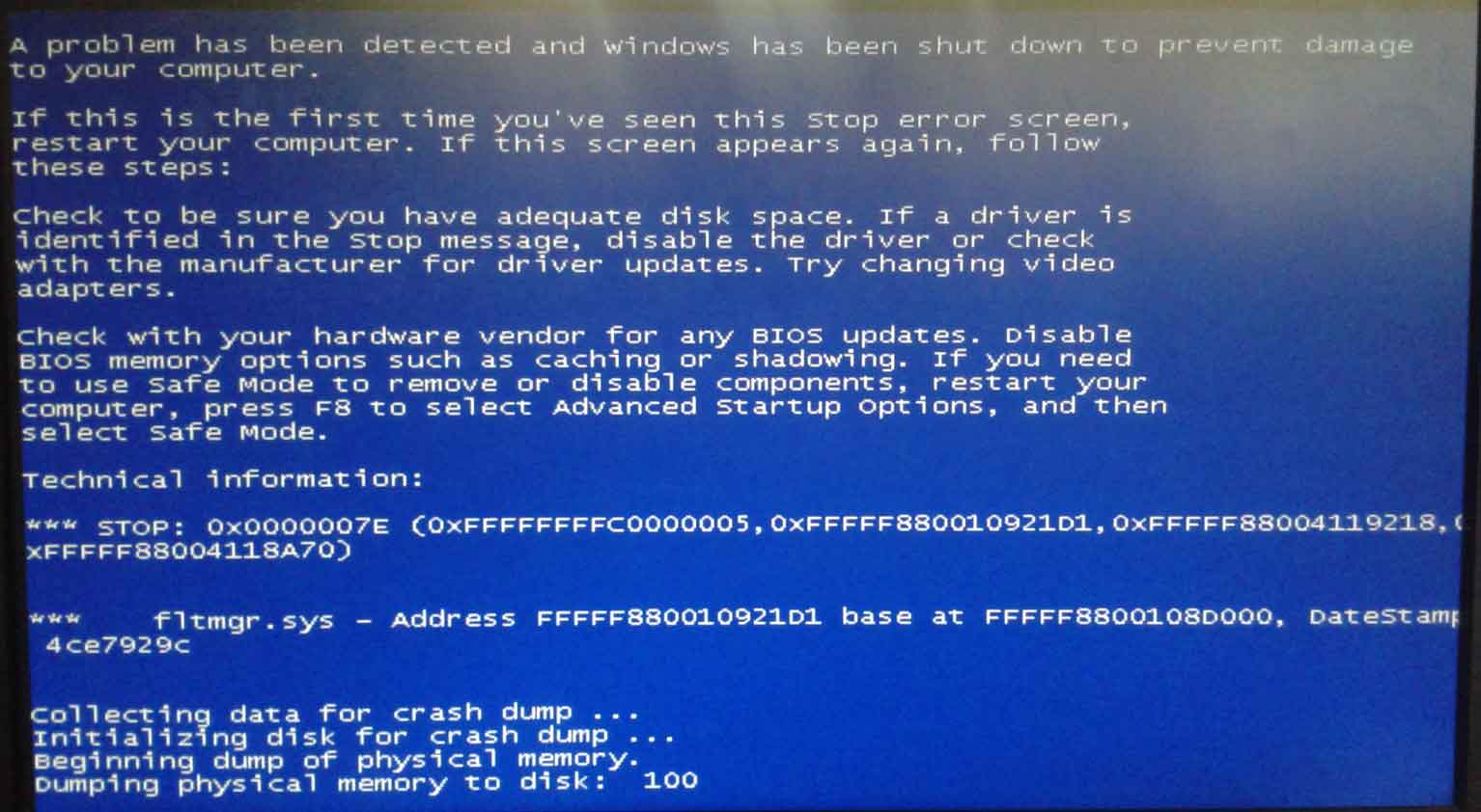 Blue Screen of Death windows 7