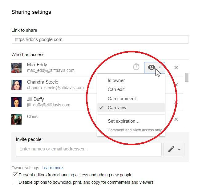 تعيين مستوى الوصول